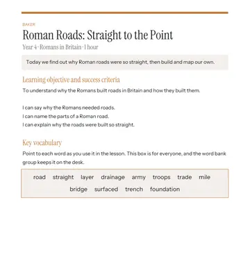 Page 1 of Roman Roads: Straight to the Point, made by Baker