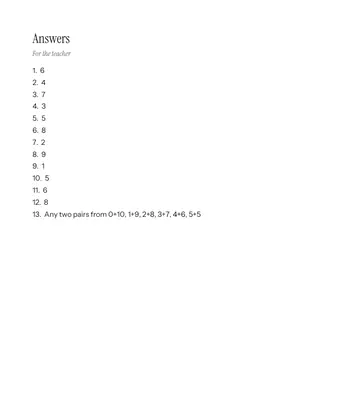 Page 4 of Number Bonds to 10, made by Baker