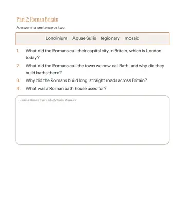 Page 2 of Romans in Britain: End of Topic Quiz, made by Baker