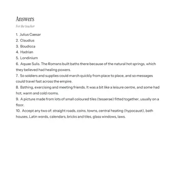 Page 4 of Romans in Britain: End of Topic Quiz, made by Baker