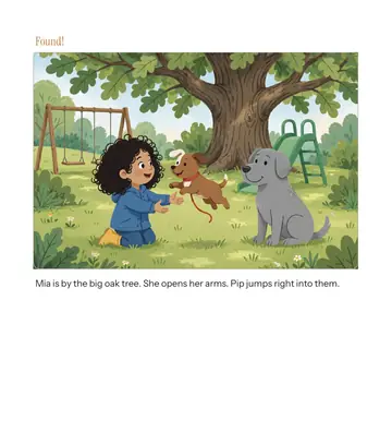 Page 9 of Pip Gets Lost at the Park, made by Baker